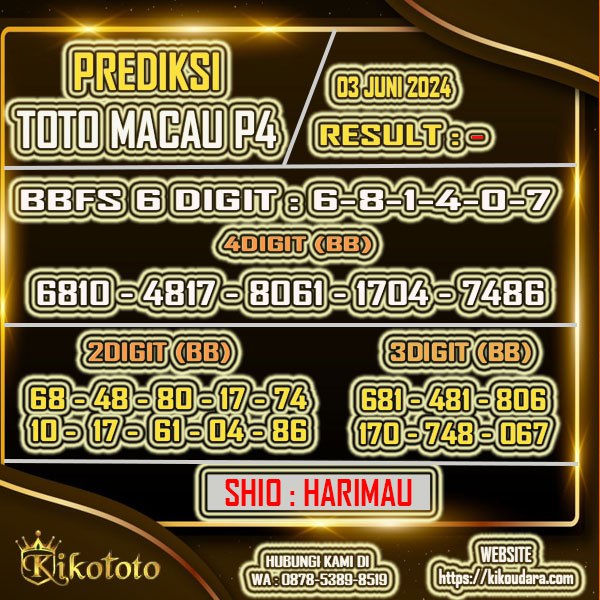 PREDIKSI TOTO MACAU P4